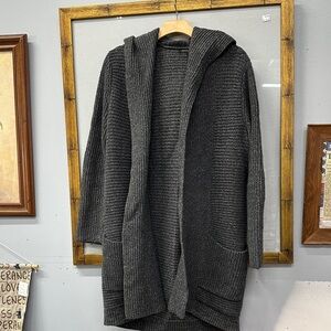 Banana Republic Open Front Shaker-Stitch Long Sleeve Hooded Cardigan